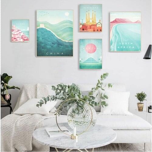 Famous World Travel Rome Poster Spain Attractions Canvas Painting Wall art Posters and Prints Pictures For Living Room Decor