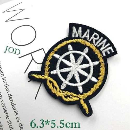 JOD 6.3*5.5cm DIY Marine Iron on Clothes Patches Decorative Embroidery Patch Applique Stickers for Clothing DIY Fabric Badges