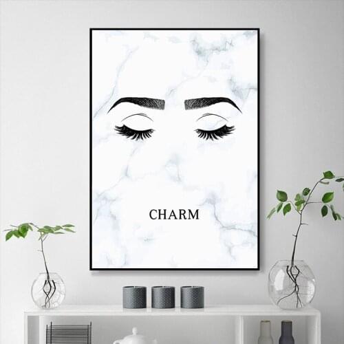 Modern Fashion Makeups Eyelash Art Canvas Painting Print Eyebrows Wall Poster Wall Modular Pictures For Living Room Decor TB28