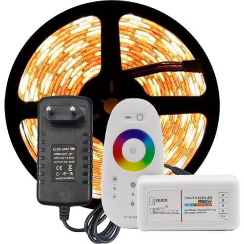 Led Light Strip Kit with DC12V Power Supply SMD 5050 5M 300leds RGB 60leds/m and 2.4G RF Controller Kitchen Bedroom Sitting Room