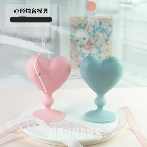 Candle Silicone Mold Heart-Shaped Columnar Candle Mold Aesthetics Handmade Scented Candle Making Romantic Handmade Gifts