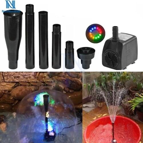15W 12Head LED Colorful Light Mushroom Miniature Fountain Nozzle Aquarium Submersible Water Pump Fish Tank Landscape