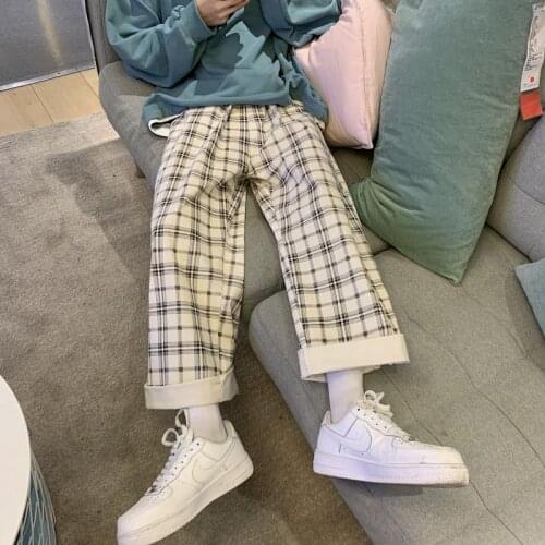 2020 Mens Corduroy Fabric Loose Straight Pants Cargo Baggy Casual Pants Elastic Waist Trousers Streetwear Hip Hop Sweatpants