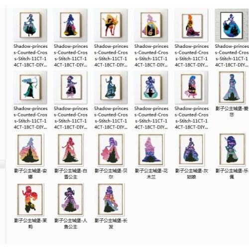 Shadow Princess Castle-Long Hair Counted Cross Stitch 11CT 14CT 18CT 25CT 28CT DIY Cross Stitch Kits Embroidery Needlework Sets