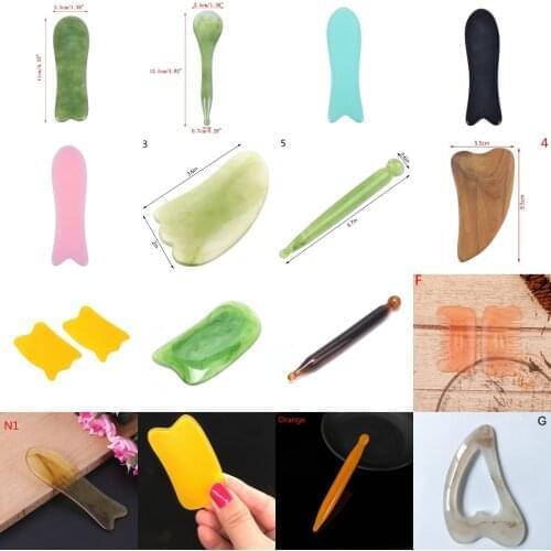Natural Facial Massage Roller Acupuncture Guasha Scraping Board Jade Stone Face Lift Body Slim Neck Thin Lift SPA Massage Tool