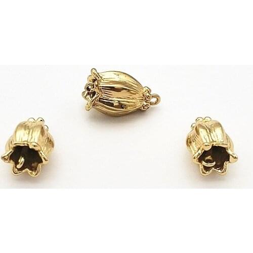 New arrival! 14x8mm 100pcs Copper tulip shape Connector for Earring DIY Making, Jewelry Accessories Findings & Component