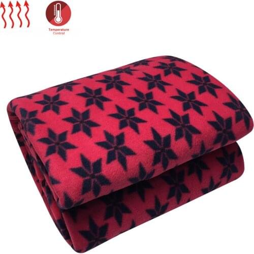 150*100cm Car Heating Blanket 12V Electric Blanket Energy Saving Warm Electric Blanket Red Pattern Thermostat Heating Blanket