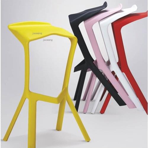 Simple Modern Restaurant Cafe Bar Stools Nordic Living Room Furniture Leisure Plastic Bar Stool Creative Designer High Barstool