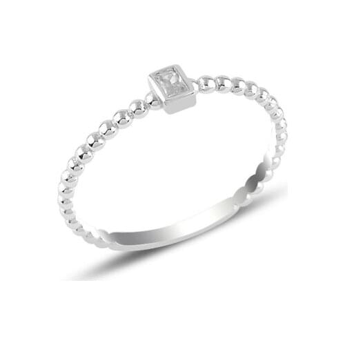 Silver 925 Sterling Zircon Stone Ring