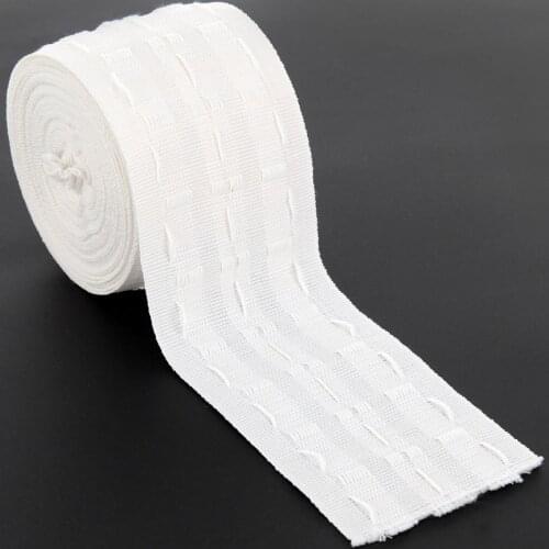 Pull Pleated Tape 5/10 Meters Of Curtain Header Pencil Pleat Hook Tape Curtain Accessory White Tape CP101 *20