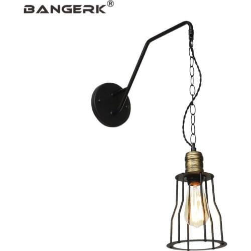 Vintage Iron Cage Wall Lights Loft Decor Industrial Sconce Wall Lamp E27 LED Edison Bedside Wall Light Home Lighting Wandlamp