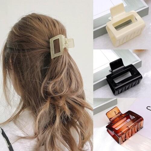 Women High Quality Geometric Acetate Hair Claws Fashion Girl Sweet Small Hair Clips Transparent Square Hairpin Hair Accessories