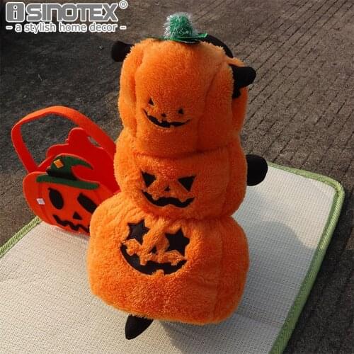 Pet Dog Clothes Puppy Cat Halloween Costumes Cosplay Pumpkin Warm Soft Coral Velvet Jacket for Small Medium Dogs Clothing 1PCS