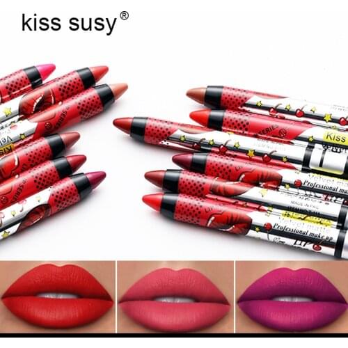12Colors Velvet Matte Lipsticks Pencil Permanent Waterproof Long Lasting Sexy Red Lip Stick On-Stick Cup Lip Balm Cosmetic