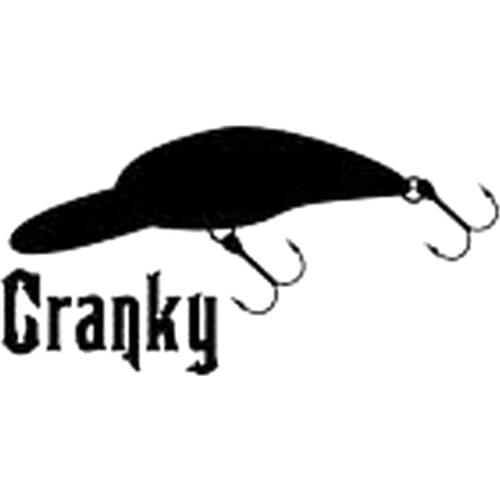 14.4CM*7.1CM Cranky Crankbait Lure Fishing Decal Car Styling Car Stickers Reflective Sticker Decals Black Sliver C8-0297