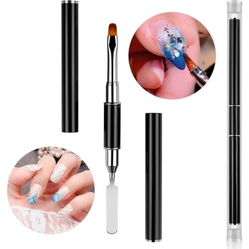 2-In-1 Dual Ended Flower Drawing Nail Art Brush UV Gel Flower Drawing Pen Brush UV Gel Remover Spatula Stick Nail Art Tools