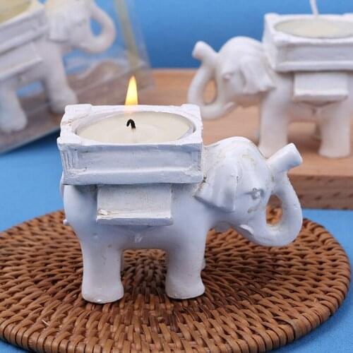 200 pcs Wedding Favors Ceramic Lucky Elephant Candle Holder Tea Light Candlestick LIN2464