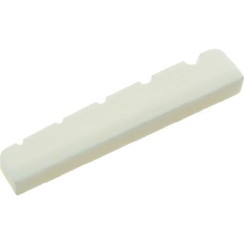 45mm Pure Bone Nut Flat Bottom Slotted 5 String Bass Guitar Bone Nut 45x6