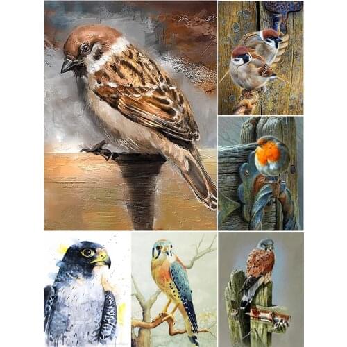 5D DIY Diamond Painting Animal Bird Cross Stitch Kits Full Drill Square Embroidery Mosaic Art Picture of Rhinestones Decor Gift