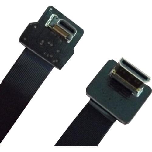 90 Degree Angled FPV Micro HDMI Male to Mini HDMI FPC Soft Flat Cable 30cm for Gopro 3+ 4 3-axis Handheld Brushless Gimbal
