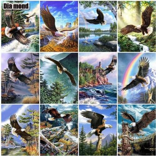 5D DIY Diamond Painting Eagle Animals Handmade Gift Diamond Embroidery Eagle Cross Stitch Mosaic Pictures Art Wall Decoration