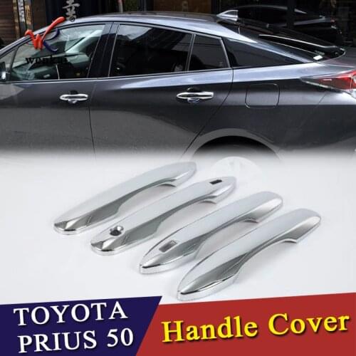 Car Accessories For Toyota Prius Phv 50 XW50 ZVW50 2016 2017 2018Car Side Door Handle Cover Trim Strip Molding Abs Chrome 4Pcs