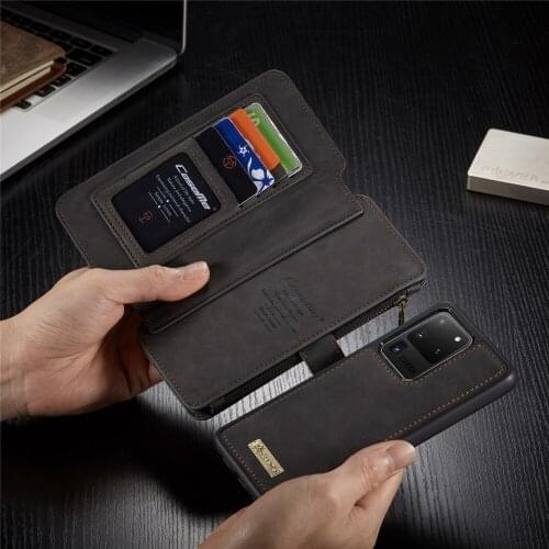Leather Case For Samsung Galaxy S20 Ultra S10 S9 S8 Plus S7 Edge Magnet 2 in 1 Luxury Purse Wallet Case For Samsung S 20 10 9 8