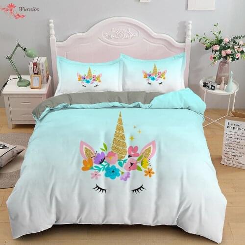 Childrens Unicorn Bedding Sets Kids Girl Duvet Cover Bed Set Single Twin Double Full Queen King Size Quilt Comforter Bedspread