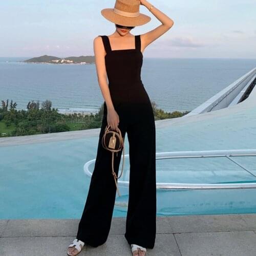 Summer Jumpsuit Clothes Women 2021 New Streetwear Backless Fitness Beach Wear Elegant Party One Piece Black Rompers Womens Sets