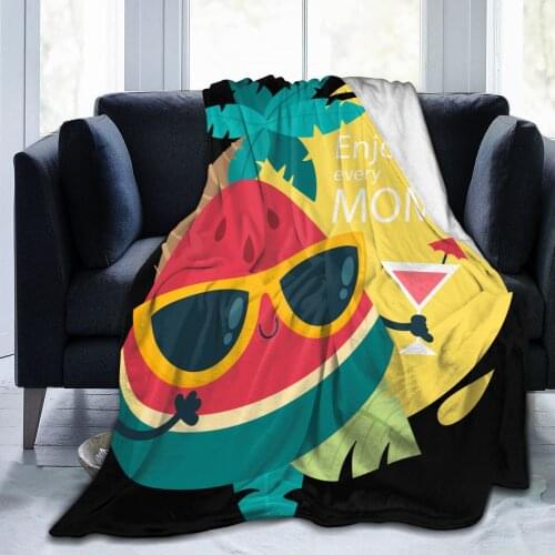 Flannel Blanket Cute Summer Watermelon Soft Thin Fleece Blanket Bedspread Cover for Bed Sofa Home Decor Dropship