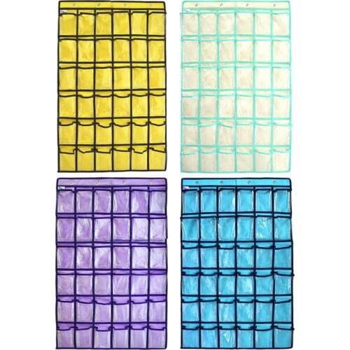 36 Clear Pockets Classroom Pocket Chart For Teacher Cell Phones Holder Door Hanging Calculator Organizer