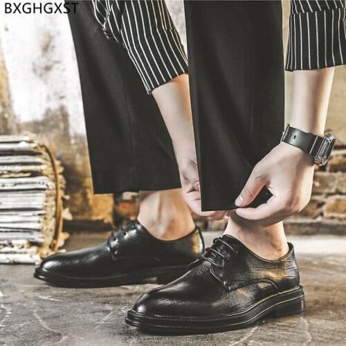 Platform Dress Shoes for M E N Black Derbi Party Shoes for Men 2021 Luxury Brand Leather Shoes Men Formal Chaussure Mariage