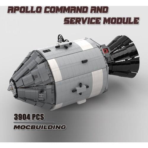 MOC creative assembly of building blocks human aerospace Apollo command and service module space model puzzle spacecraft buildin