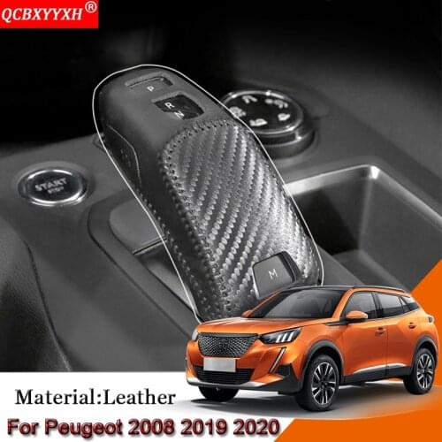 DIY Car Automatic Transmission Shift Leather Case Cover Car Accessories For Peugeot 2008 508 2019-2020 3008 4008 5008 2016-2019