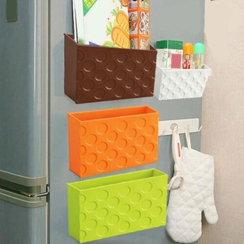 Magnet Fridge Storage Box Rectangle Spoon Organizer Chopstick Refrigerator Shelf Plastic Kitchenwares Rack Home Kitchen Utensil