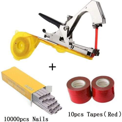ALLOME Tying Machine Plant Garden Plant Tapetool Tapener 10 Rolls Tape Set for Vegetable, Grape, Tomato