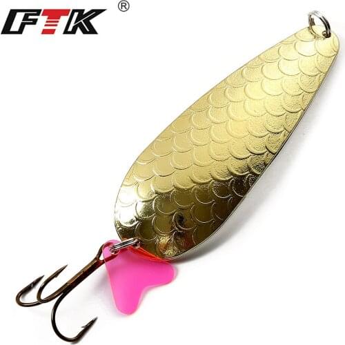 FTK 1PC 9.5cm/38g Metal Fishing Lure Spoon Bass CrankBait Spoon Crank Bait Pesca carp
