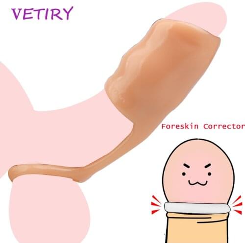 Male Foreskin Corrector Anti-fall Delay Ejaculation Penis Rings Cock Ring Penis Enlargement Stretcher Sex Toys for Men Sex Shop