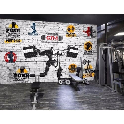 Custom photo mural 3d photo Wall papers Modern simple personality gym yoga brick wall 3d wall murals wallpaper for walls 3 d