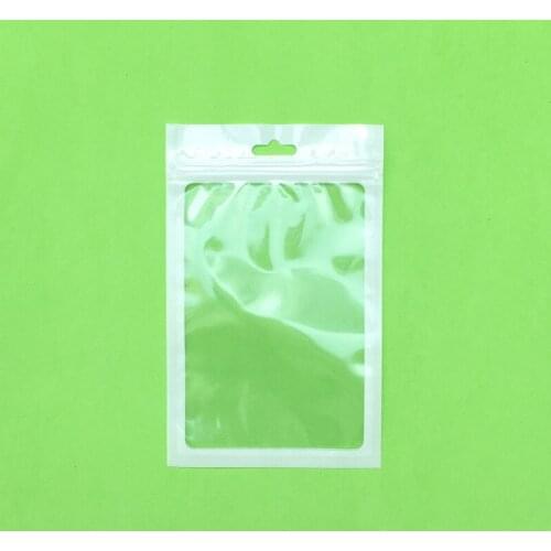 Wholesale 5000pcs/lot 12*19CM white clear Plastic zipper opp bag retail package for cable charger mobile phone accessories