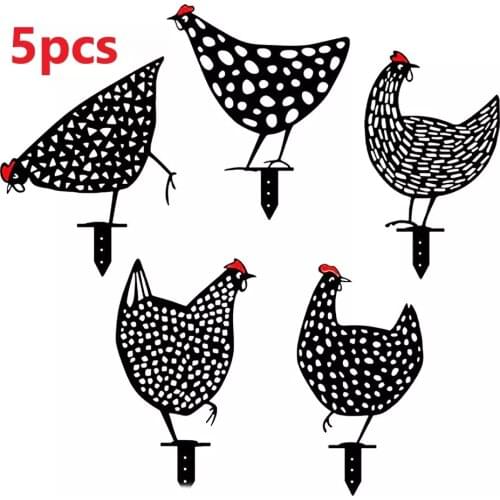 Easter Chicken Acrylic Black Hen for Easter Gardening Ornaments Yard Iron Art Outdoor Garden Backyard Lawn Stakes Hen Large