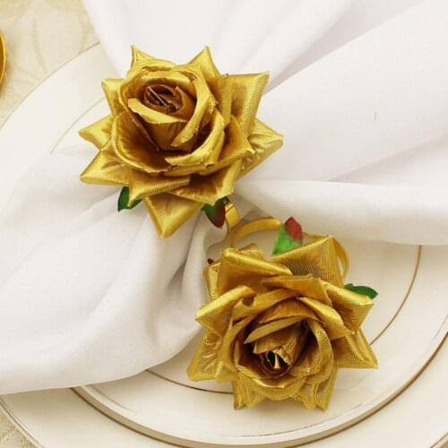 Portable 6Pcs/Set Attractive Alloy Visual Effect Napkin Ring Alloy Napkin Buckle Lightweight for Party
