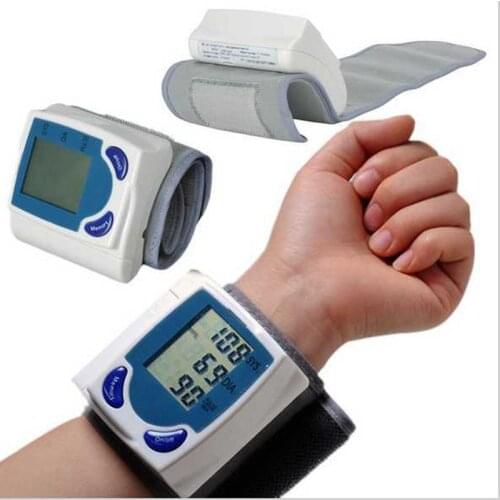 Portable automatic Sphygmomanometer blood pressure monitor smart Automatic LCD Digital Wrist BP pulse tester Heart Beat meter