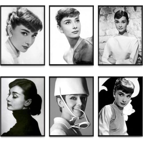 Classic Stars Poster Audrey Hepburn Hanging Painting Retro Nostalgia Decorative Painting Wall Art Decor Bedroom Decoration