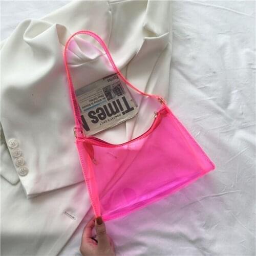 Transparent Clear Jelly Handbag Shoulder Bags for Women Elegant Evening Party Underarm Bag Female Purse