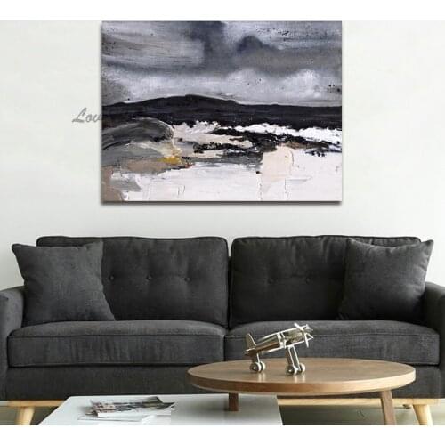 Unframed Hand Painted Dark Colors Oil Painting On Canvas Large Palette 3D Paintings For Living Room Modern Abstract Wall Art