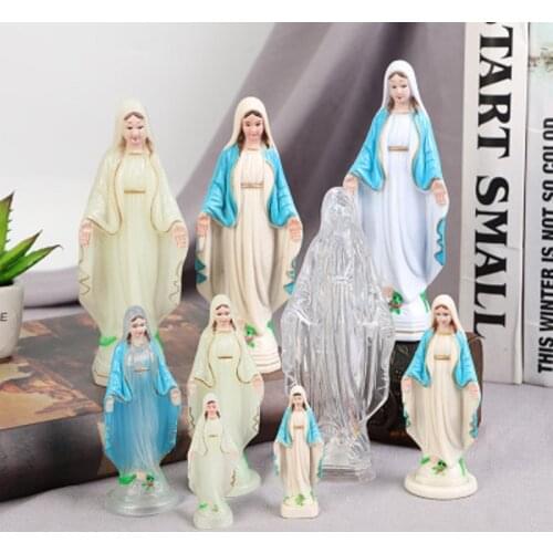 Statues Catholic Madonna Christian 15cm European Style Decoration Crafts Virgin Mary Religious Figurine For Home Christmas Gift