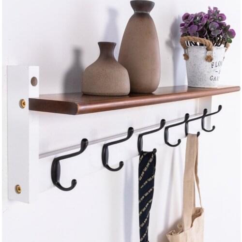 Hanger wall hanging coat rack creative solid wood bedroom clothes rack porch multifunctional hook rack