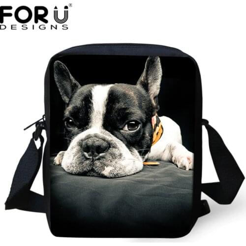 FORUDESIGNS Cute 3D Animal Cat Dog Print Women Messenger Bags Casual Ladies Girls Cross Body Mini Bimba Bag Bolsa Feminina