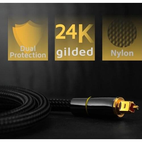 1m HIFI 5.1 Digital SPDIF Fiber Toslink Optical Audio Cable For TV Box PS4 Speaker Wire Soundbar Amplifier Subwoofer